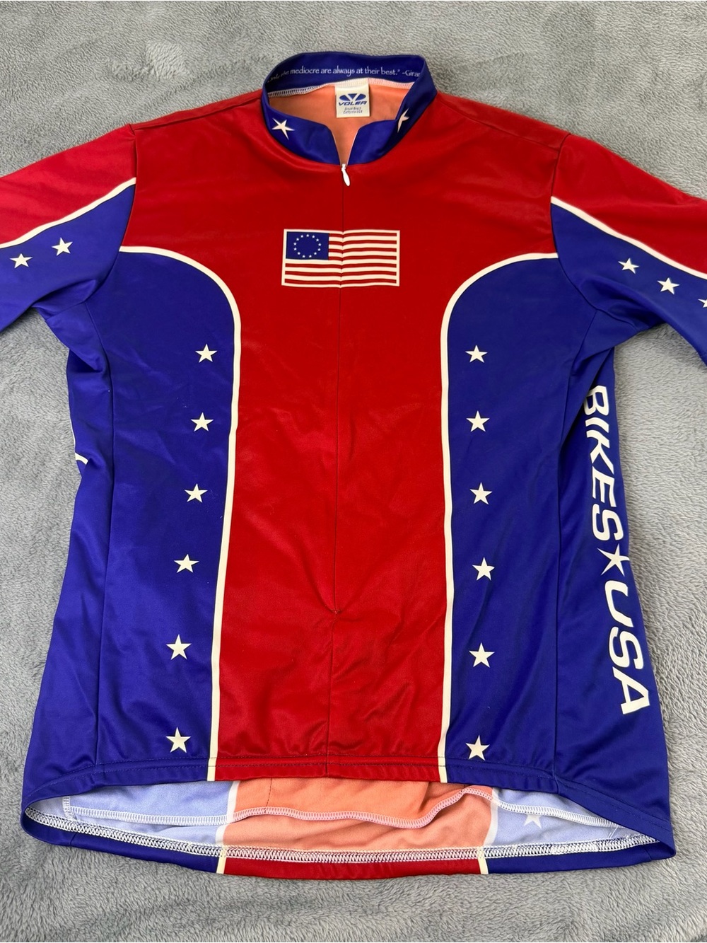 Vintage Voler Team USA Cycling Jersey Men's L Club Fit Red White Blue BIKES USA